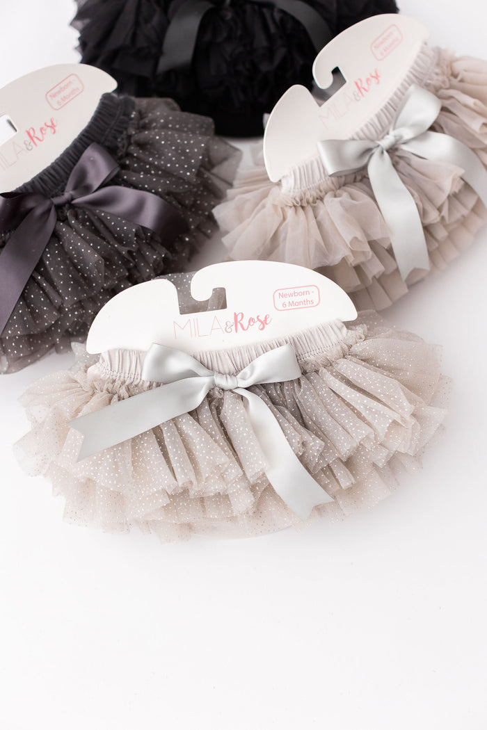 SALE Silver Glitter Ruffle Tutu Bloomer-Mila & Rose ®