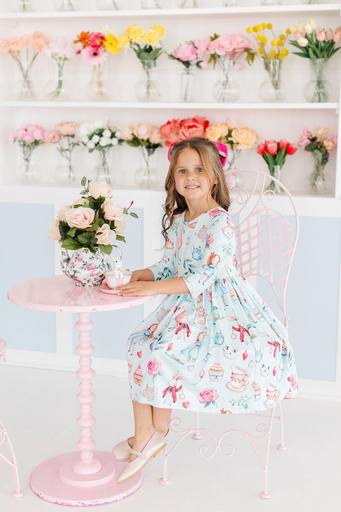 SALE Wonderland 3/4 Sleeve Pocket Twirl Dress-Mila & Rose ®