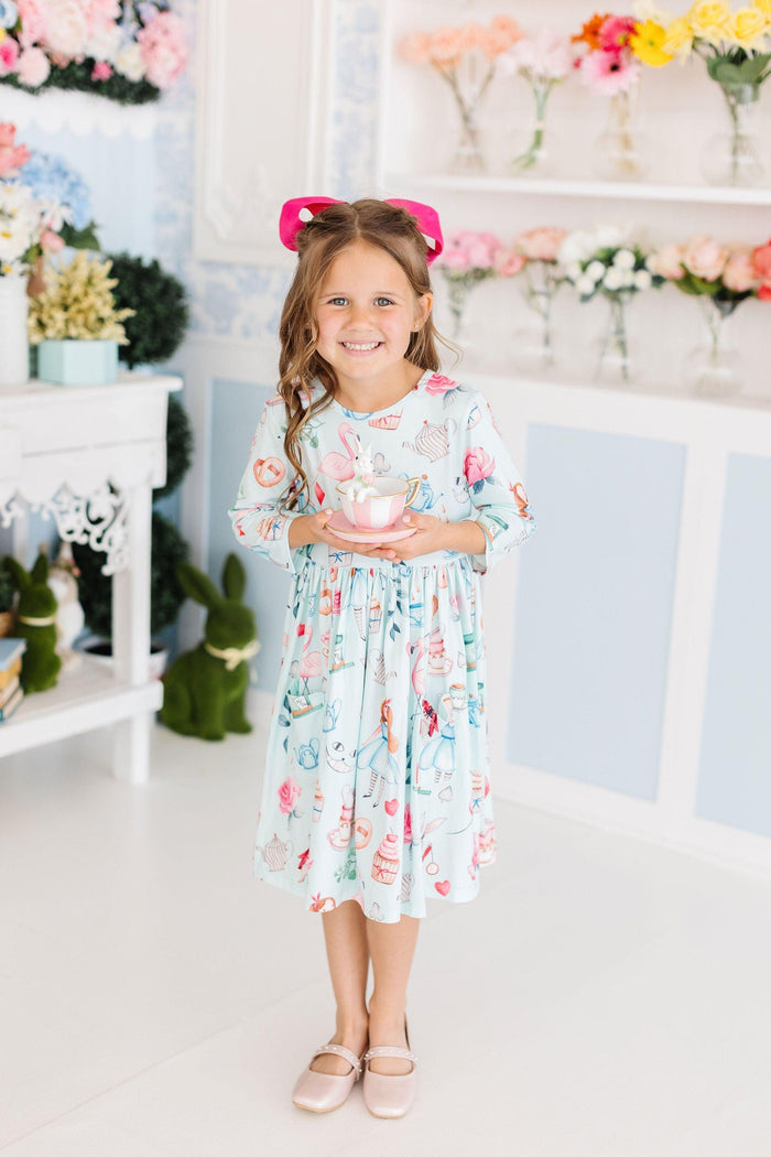 SALE Wonderland 3/4 Sleeve Pocket Twirl Dress-Mila & Rose ®