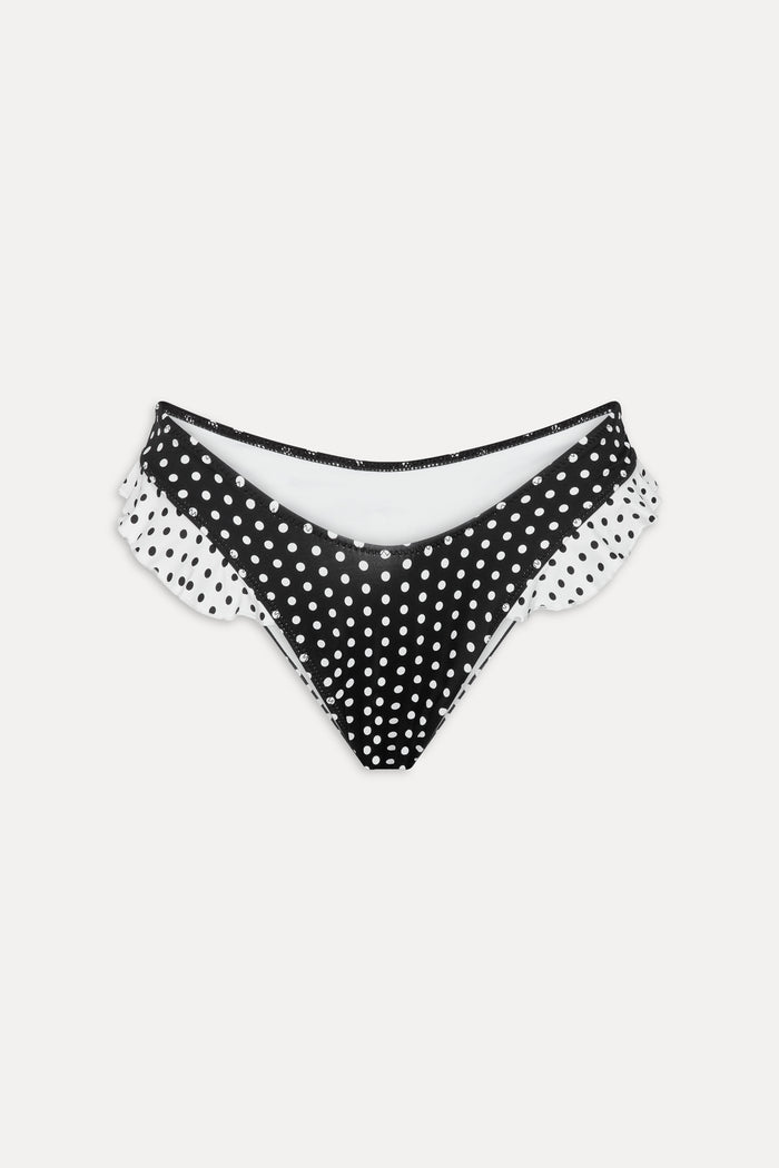 Sandy Micro Ruffle Bikini Bottom Classic Polka Dot