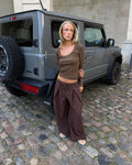SARAH BAGGY SUIT PANT - BROWN