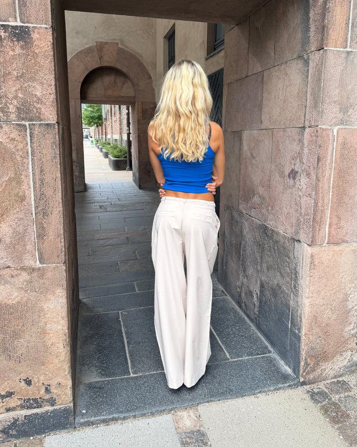 SARAH BAGGY SUIT PANT - SAND