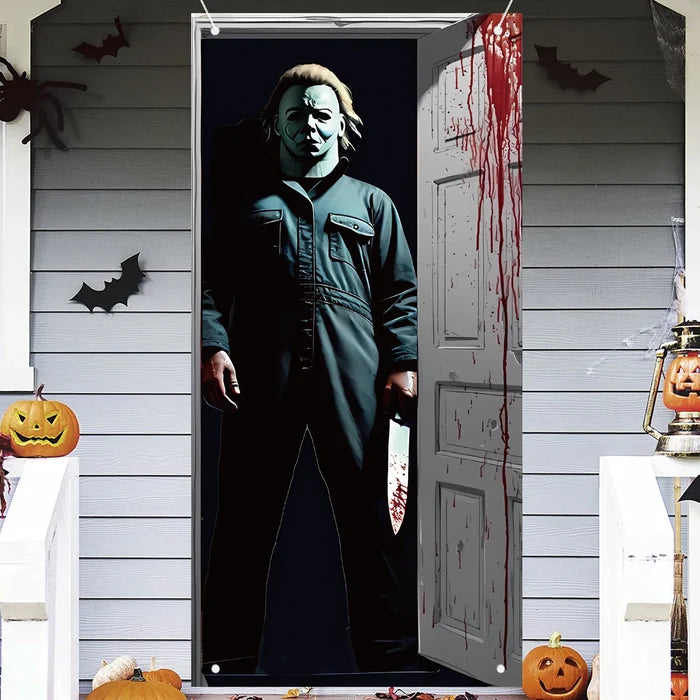 Scary Halloween Door Cover Halloween Door Banner