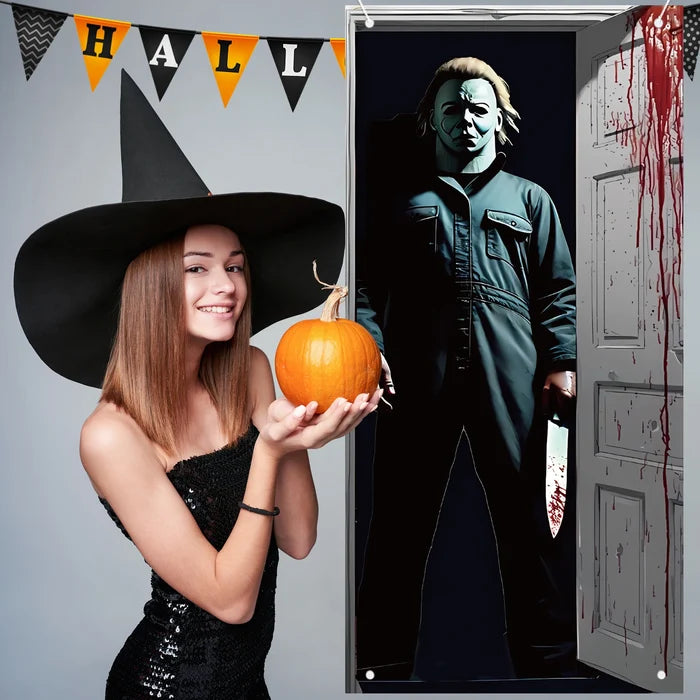 Scary Halloween Door Cover Halloween Door Banner