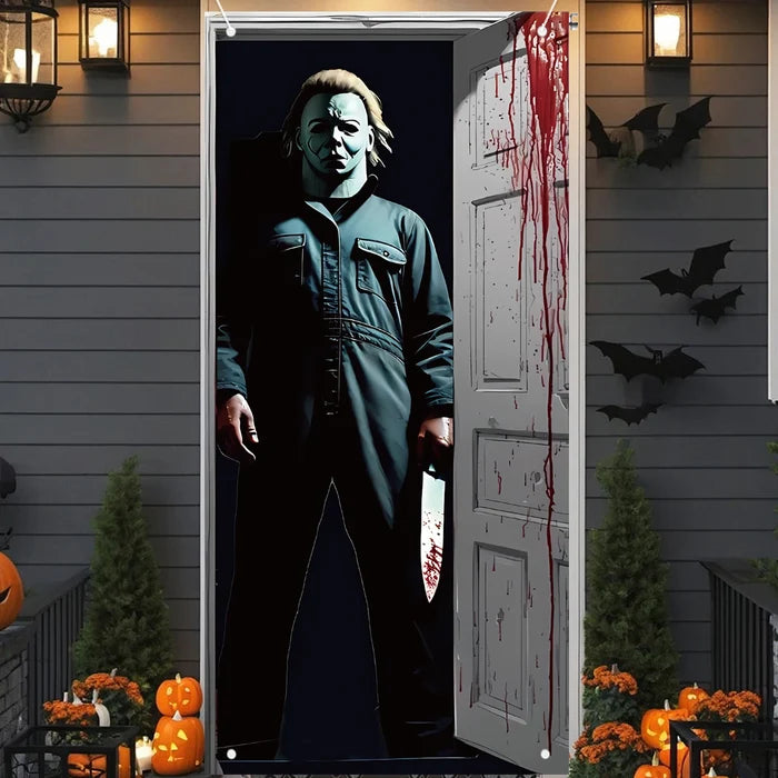 Scary Halloween Door Cover Halloween Door Banner