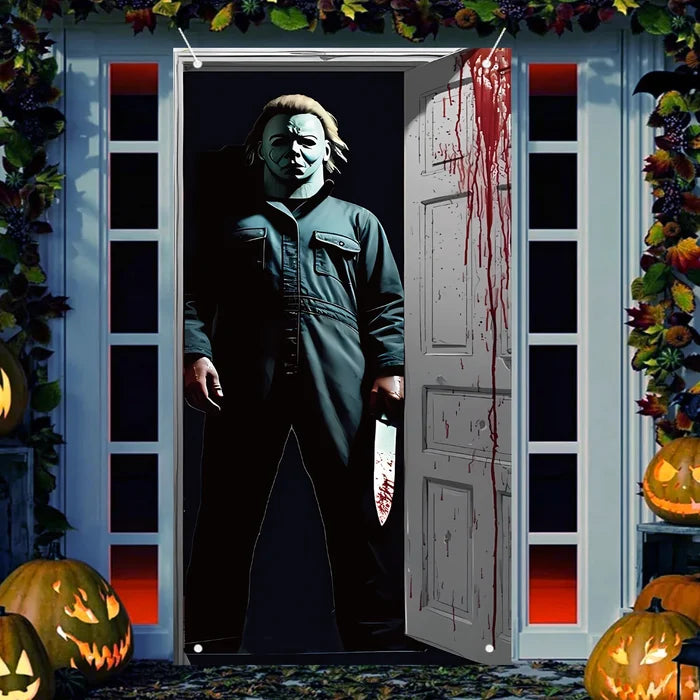 Scary Halloween Door Cover Halloween Door Banner