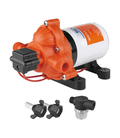 Orange Seaflo 33 Series DC Diaphragm Water Pump - Side View with Accessories | United RV Parts