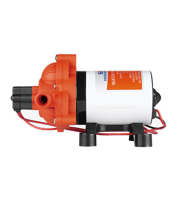 Orange Seaflo 115V Fresh Water Pump - Front View | United RV Parts