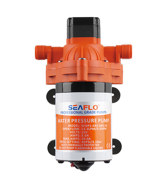 Seaflo 33 Series Water Pump - Front View with Specification Label | United RV Parts
