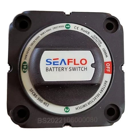 Seaflo SFCBS-300-402 4-Position Battery Selector Switch Face View showing OFF position | United RV Parts