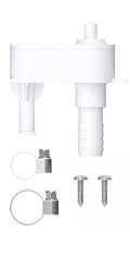 White Plastic Seaflo SFRTK-022 Outlet Valve Kit with Clamps and Screws - Flat Lay | United RV Parts