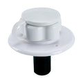White Plastic RV Water Inlet SFWI1-03 - Angled Top View Showing Cap and Threaded Fitting | United RV Parts