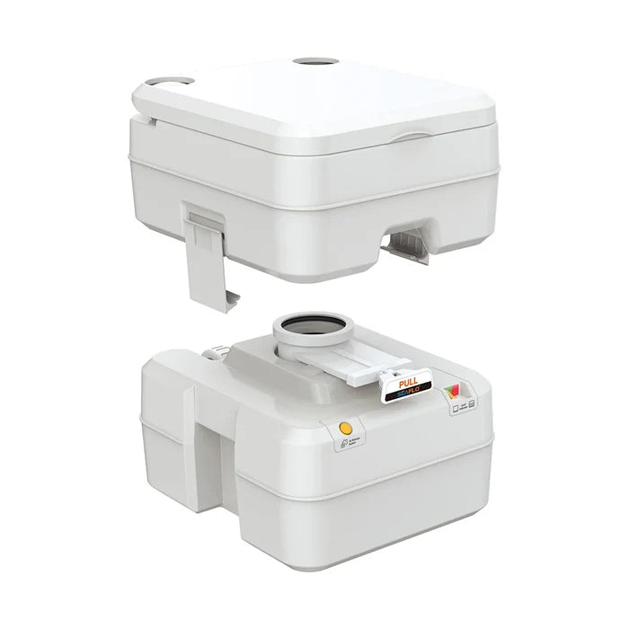Seaflo SFPT-20-02 Portable Toilet Dual-Tank Separated View - Upper Seat & Lower Waste Tank | United RV Parts