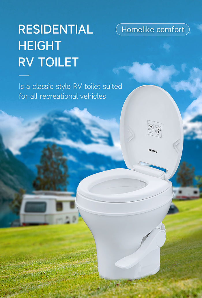 Seaflo Residential Height RV Toilet SFRTPH-01-01 - Mountain Camping Lifestyle | United RV Parts