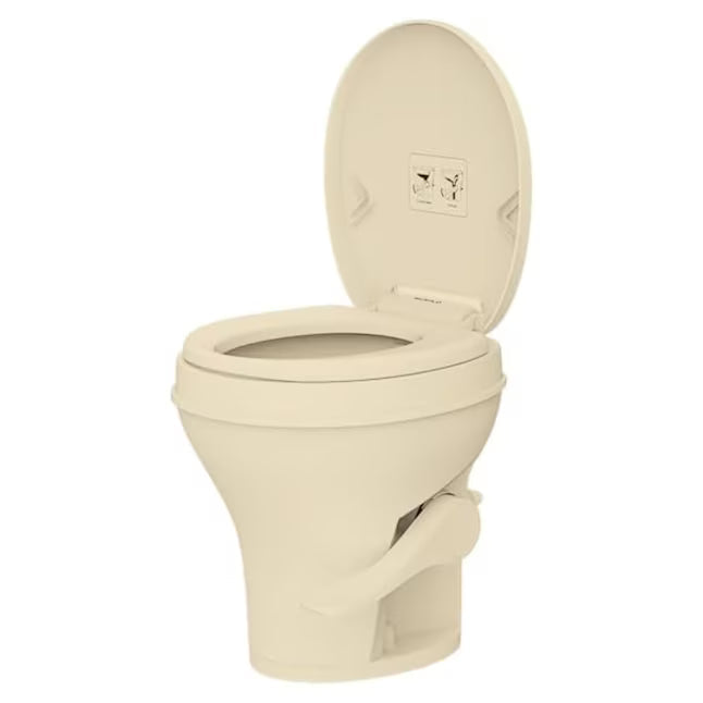Bone Plastic RV Toilet - Three-Quarter View Seaflo SFRTPH-02-01 | United RV Parts