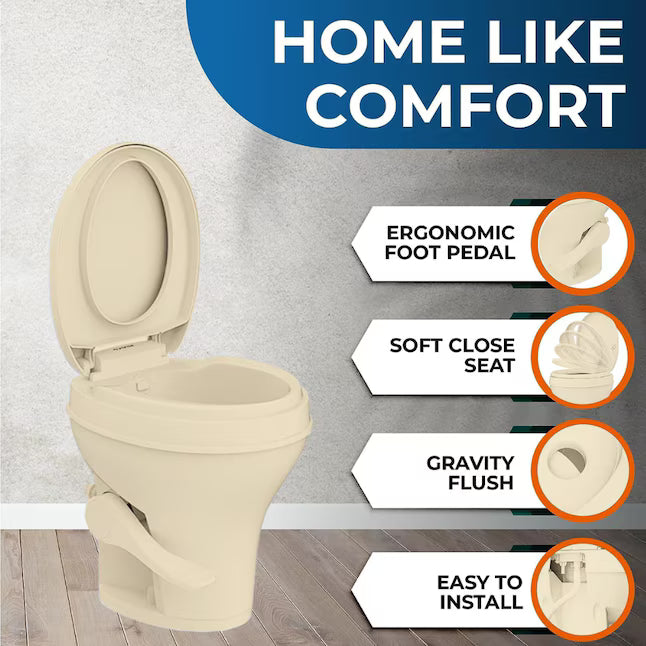 Bone Plastic RV Toilet - Feature Benefits Overview SFRTPH-02-01 | United RV Parts