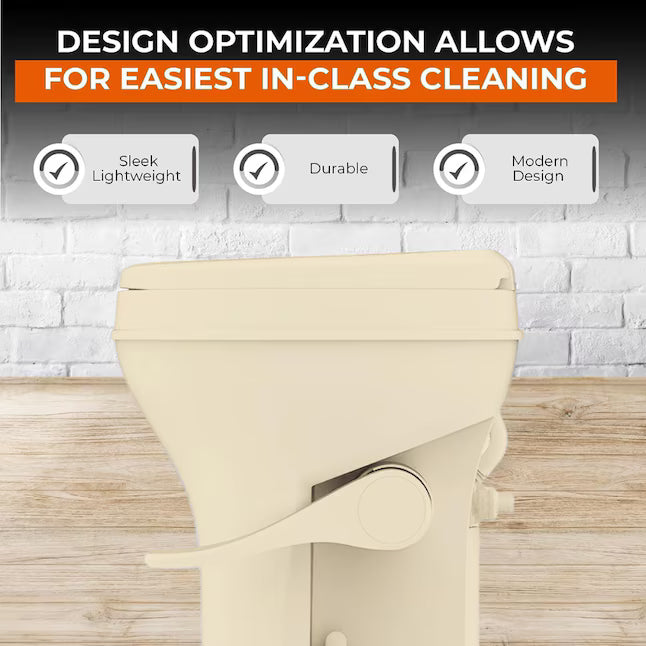 Bone Plastic RV Toilet - Side View Design Features | United RV Parts