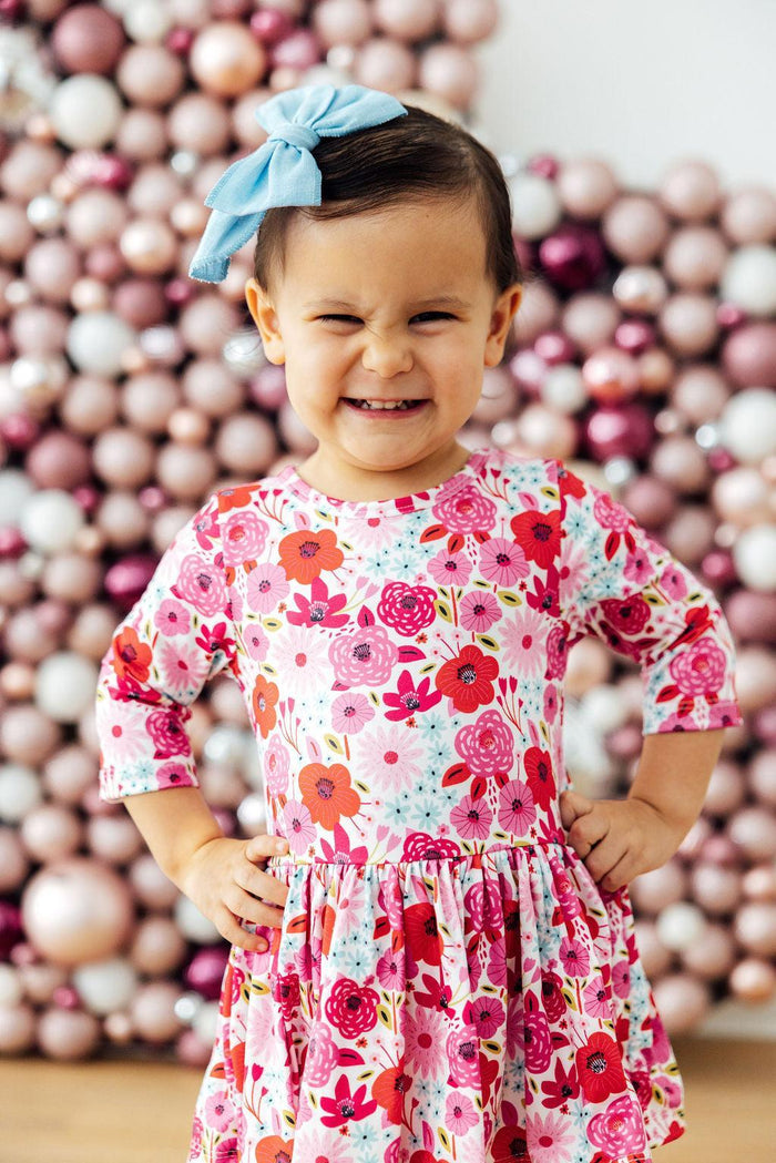 Secret Garden 3/4 Sleeve Twirl Bodysuit-Mila & Rose ®