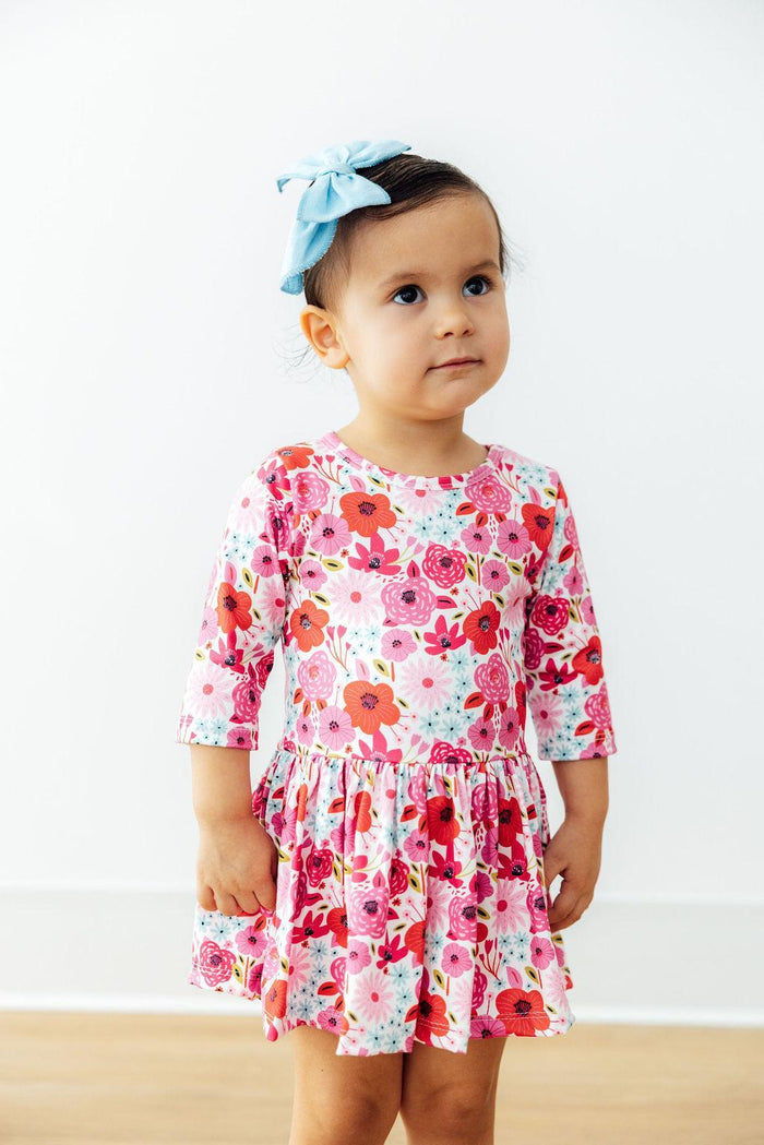 Secret Garden 3/4 Sleeve Twirl Bodysuit-Mila & Rose ®