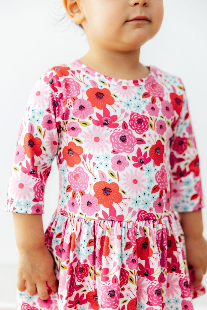 Secret Garden 3/4 Sleeve Twirl Bodysuit-Mila & Rose ®