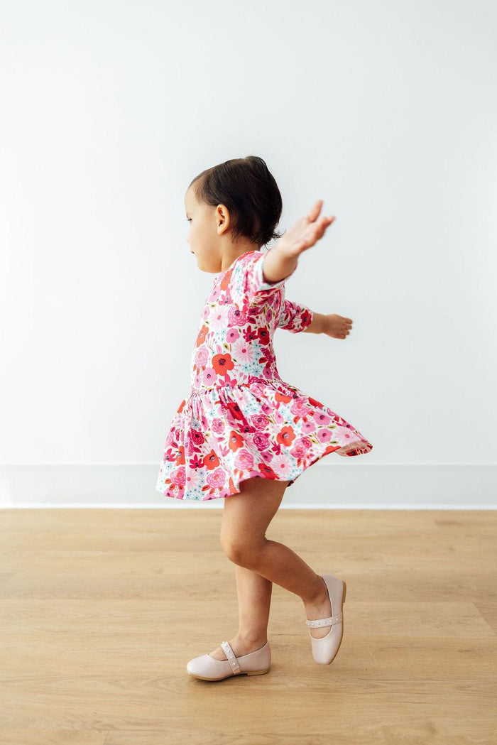 Secret Garden 3/4 Sleeve Twirl Bodysuit-Mila & Rose ®