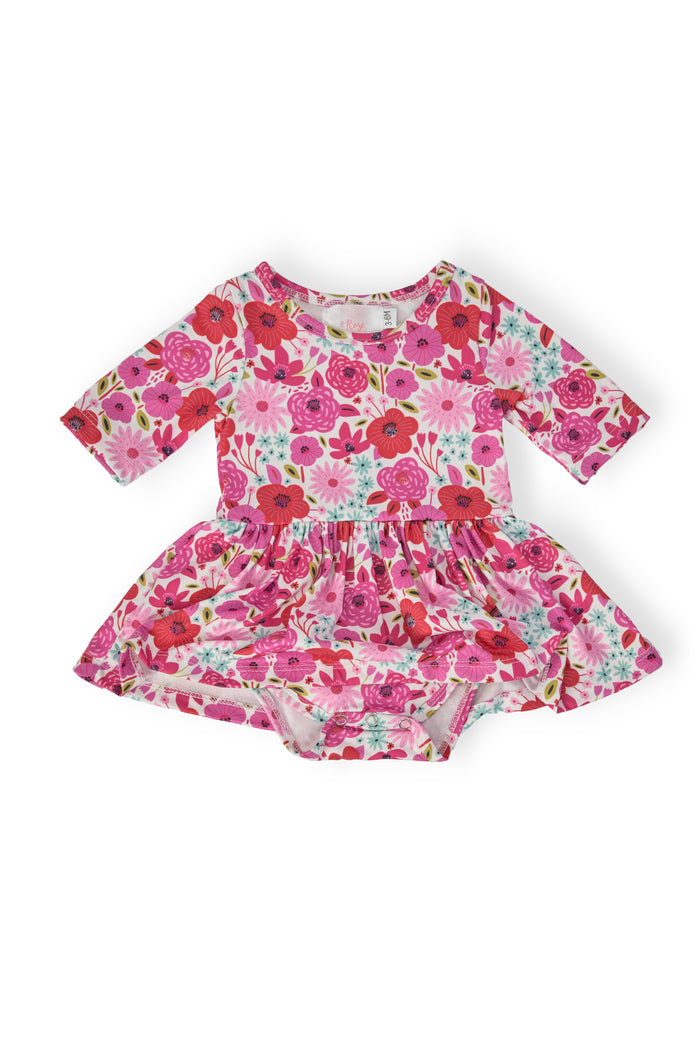 Secret Garden 3/4 Sleeve Twirl Bodysuit-Mila & Rose ®