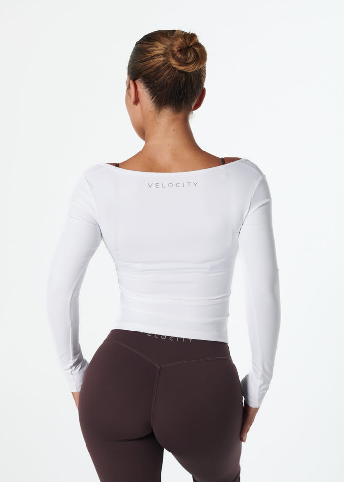 SERENE SCOOP LONG SLEEVE - WHITE