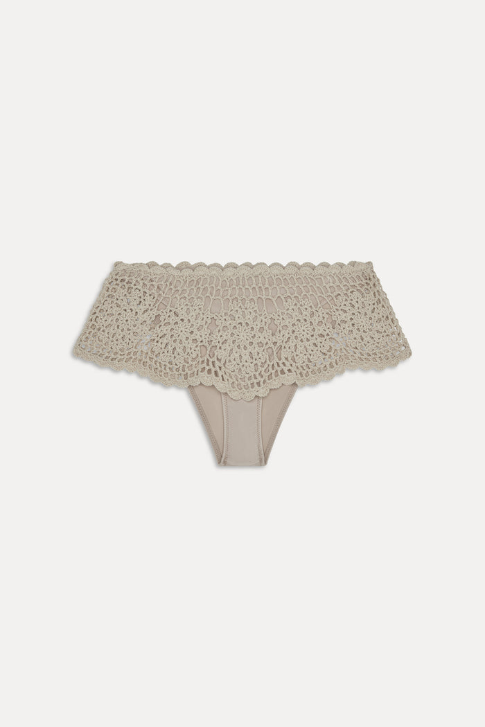 Shelly Crochet Shine Swim Skirt - Birthday Suit
