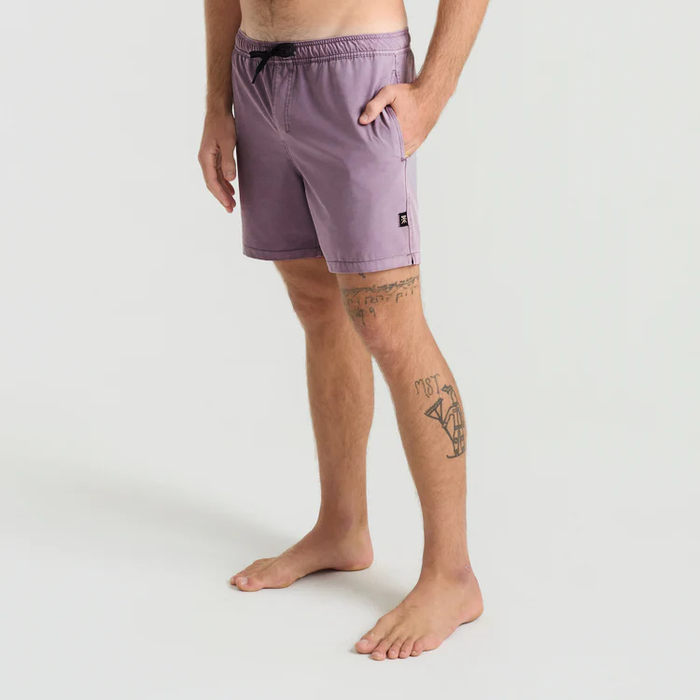 Shorey 16" Boardshorts in washed dusty lilac worn by a male model, displayed on a neutral background