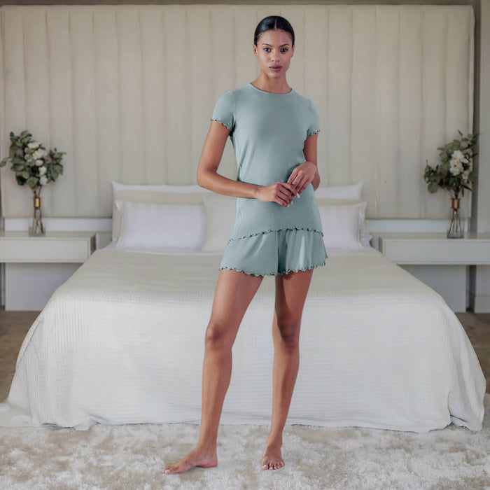 Skin hydrating sleepwear for women || Frosted sage