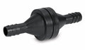 Black SHURflo 1/2 Inch Hose Barb Fresh Water Check Valve 340-001 - Side View | United RV Parts