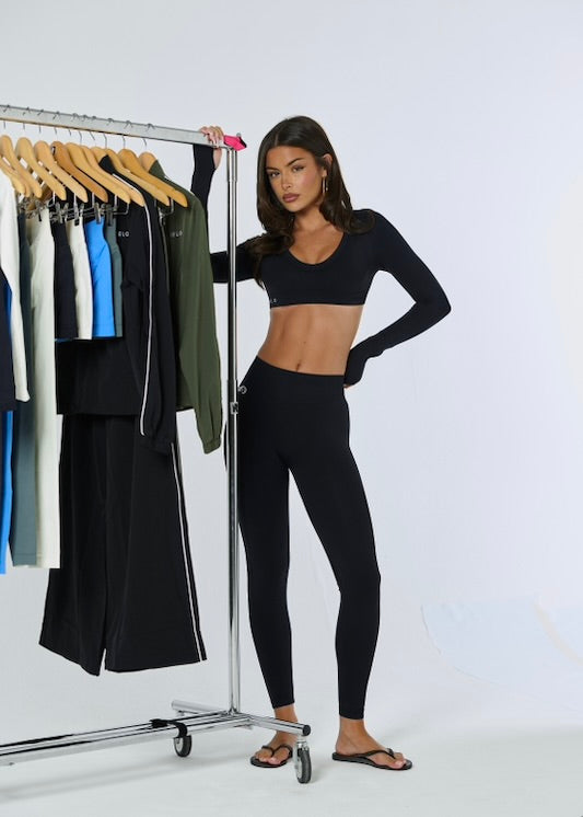 SIGNATURE INVISIBLE SCRUNCH LEGGINGS - LIQUORICE
