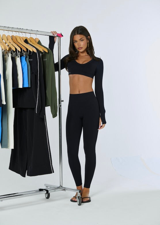 SIGNATURE INVISIBLE SCRUNCH LEGGINGS - LIQUORICE