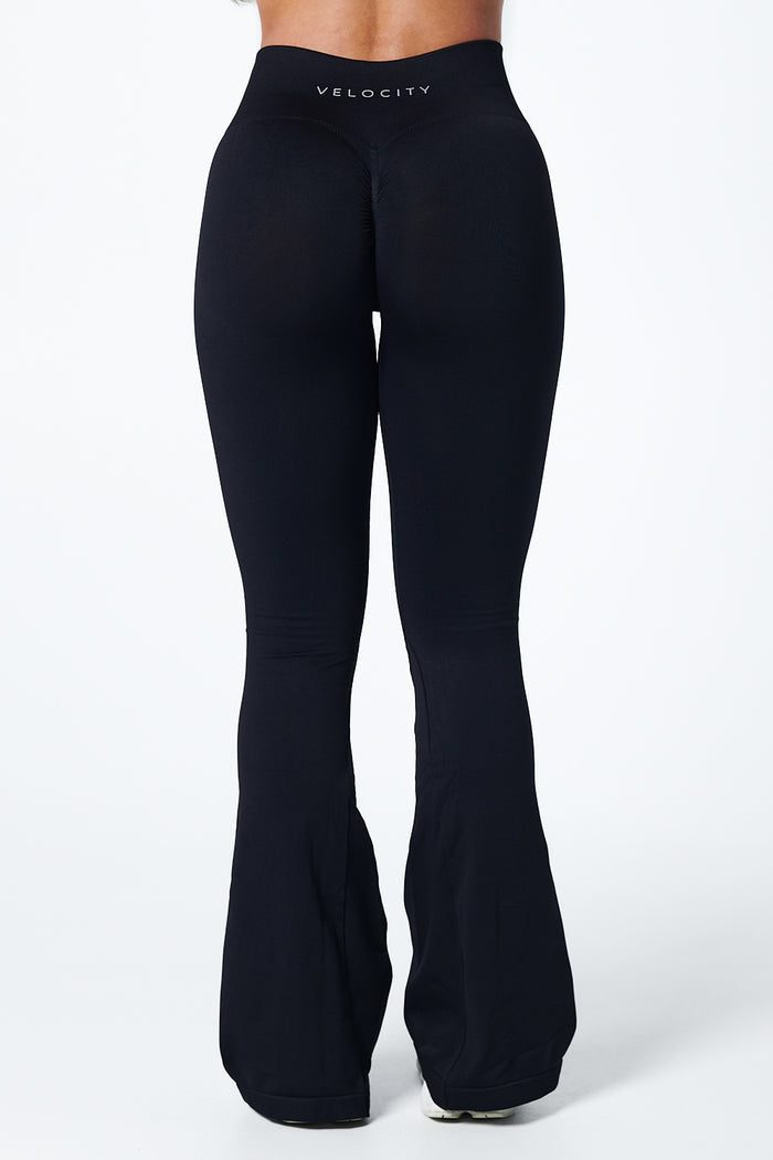 SIGNATURE SCRUNCH FLARES - LIQUORICE