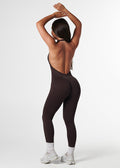SIGNATURE SCRUNCH JUMPSUIT - ESPRESSO