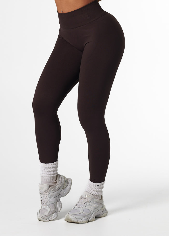 SIGNATURE SCRUNCH LEGGINGS HIGH RISE - ESPRESSO