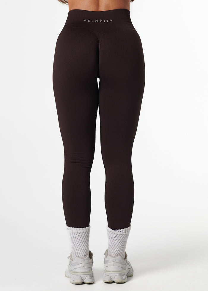 SIGNATURE SCRUNCH LEGGINGS HIGH RISE - ESPRESSO