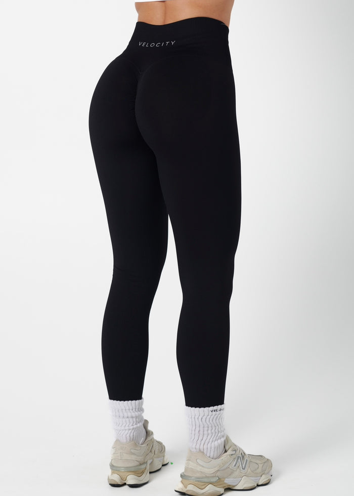 SIGNATURE SCRUNCH LEGGINGS HIGH RISE - LIQUORICE
