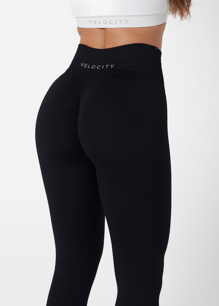 SIGNATURE SCRUNCH LEGGINGS HIGH RISE - LIQUORICE