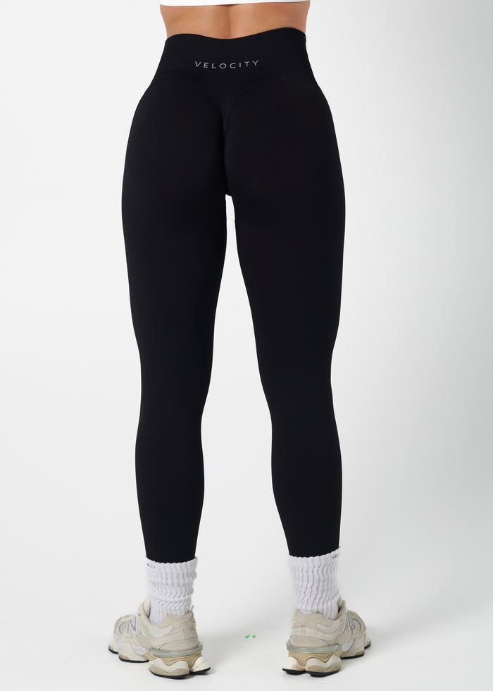 SIGNATURE SCRUNCH LEGGINGS HIGH RISE - LIQUORICE