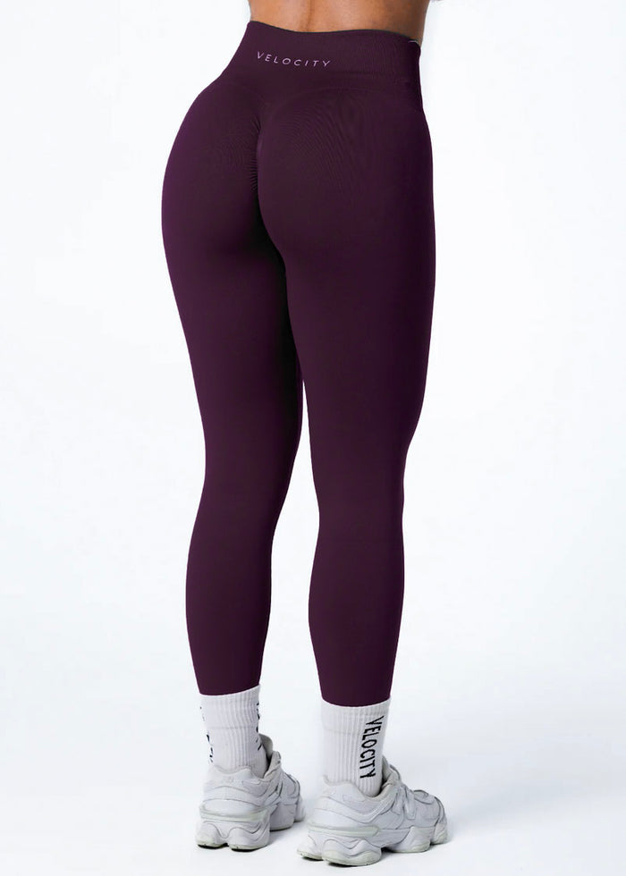 SIGNATURE SCRUNCH LEGGINGS HIGH RISE - PLUM