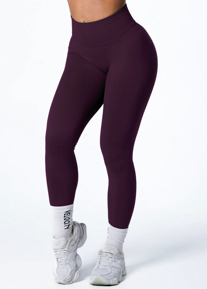 SIGNATURE SCRUNCH LEGGINGS HIGH RISE - PLUM