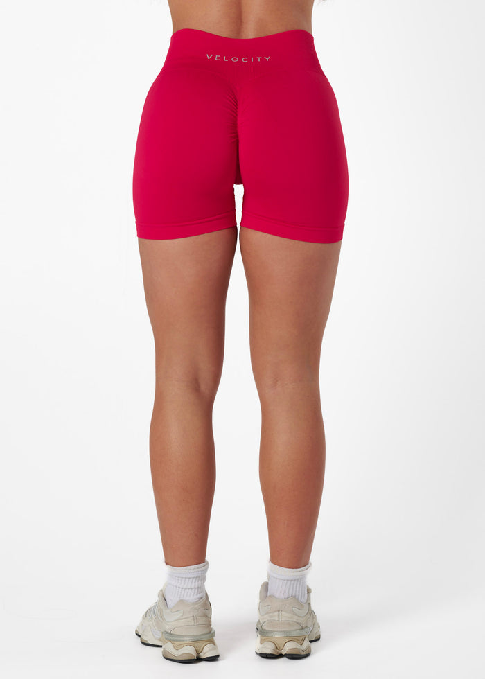 SIGNATURE SCRUNCH SHORTS - CHERRY