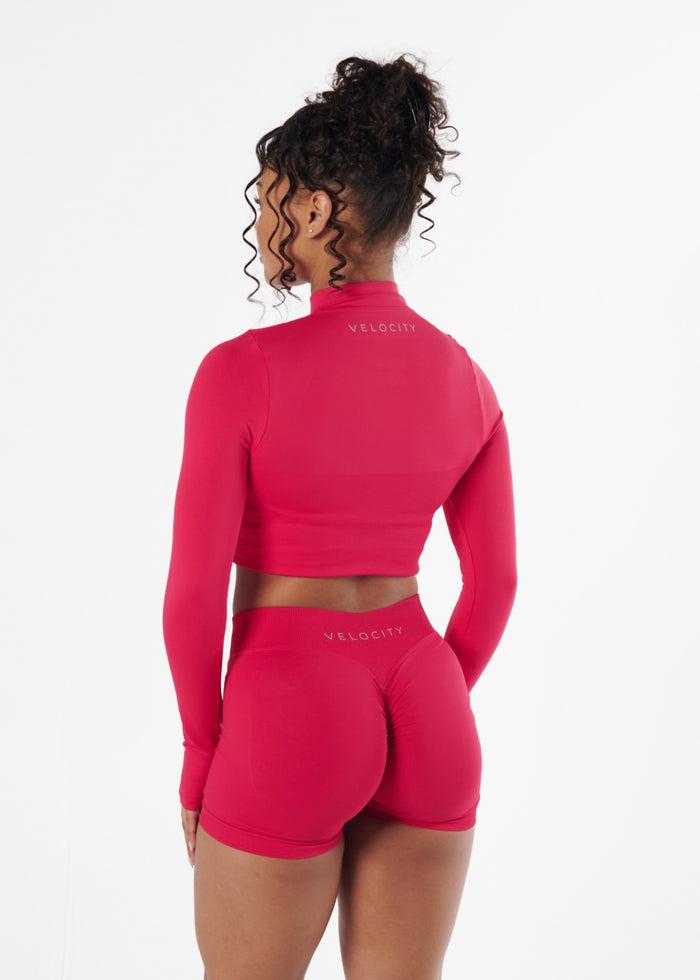 SIGNATURE SEAMLESS ZIP - CHERRY
