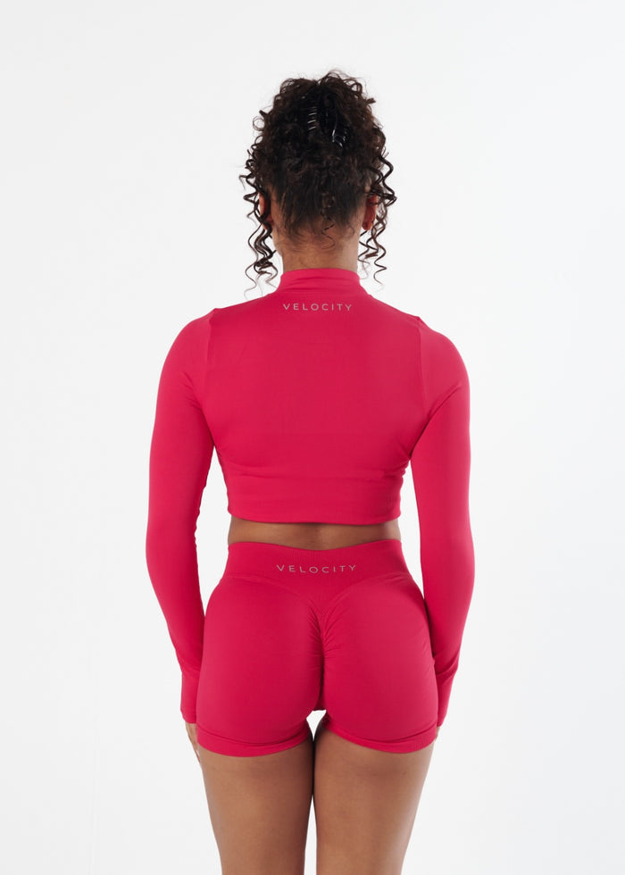 SIGNATURE SEAMLESS ZIP - CHERRY