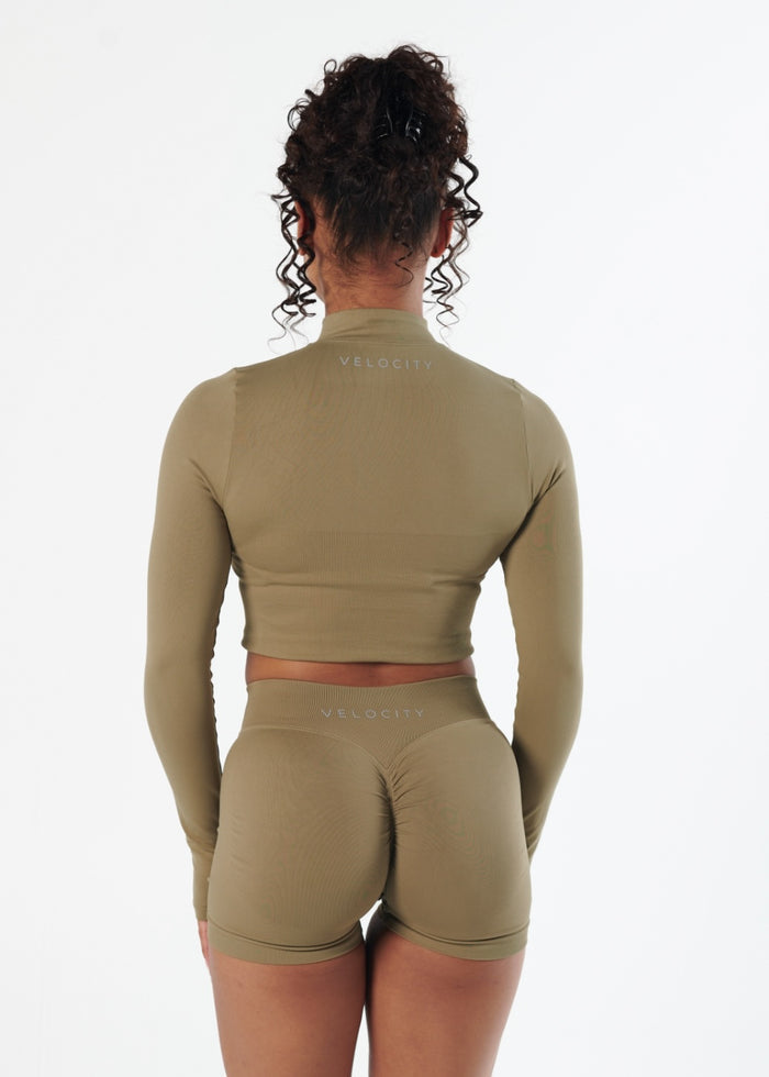 SIGNATURE SEAMLESS ZIP - MATCHA