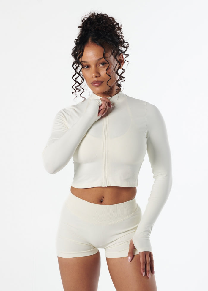 SIGNATURE SEAMLESS ZIP - VANILLA