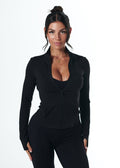 SIGNATURE ZIP JACKET - LIQUORICE