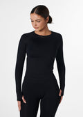 SILHOUETTE FITTED LONG SLEEVE - BLACK