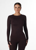 SILHOUETTE FITTED LONG SLEEVE - ESPRESSO